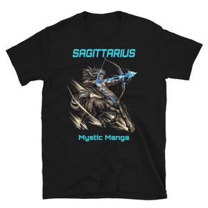 SAGITTARIUS Zodiac Sign T-Shirt, Mystic Manga Sagittarius Graphic Tee, Astrology Fire Sign Shirt, Celestial Constellation Top, Esoteric Gift