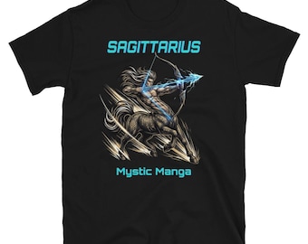 SAGITTARIUS Zodiac Sign T-Shirt, Mystic Manga Sagittaire Graphic Tee, Astrology Feu Sign Shirt, Celestial Constellation Top, Esoteric Gift