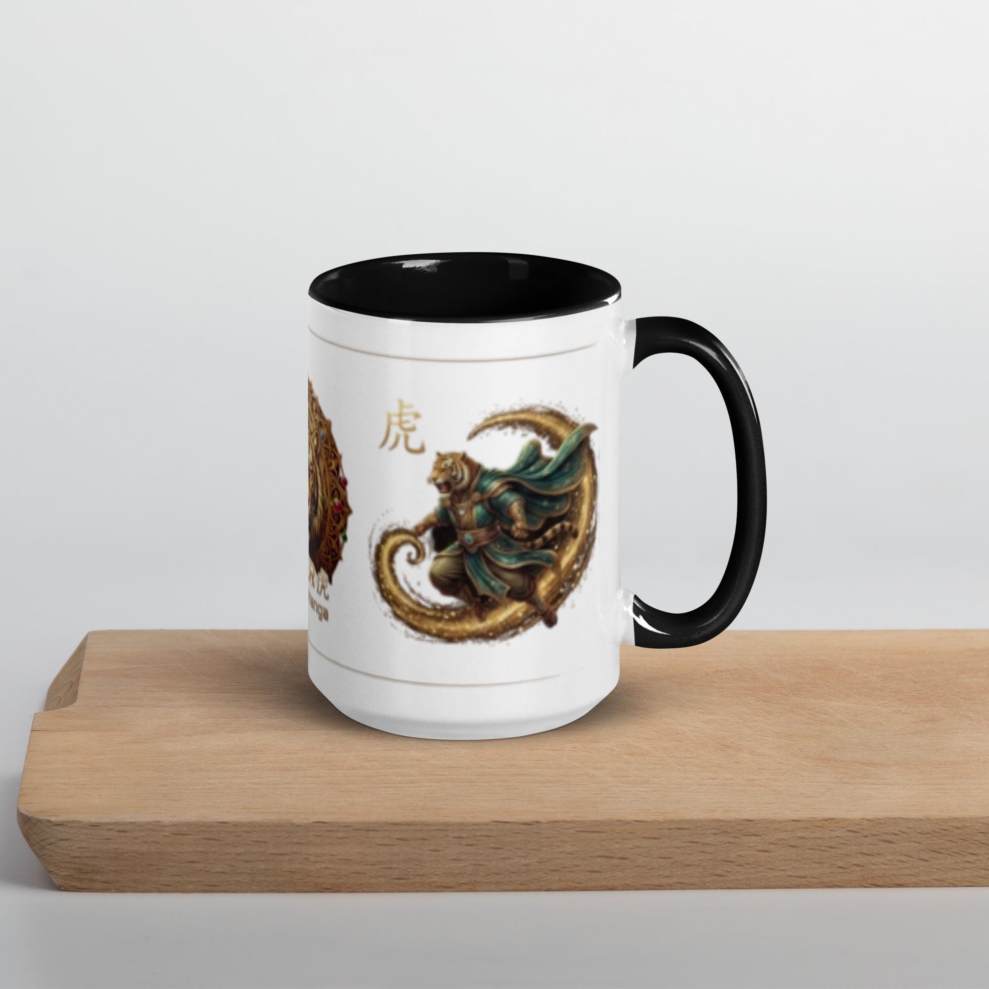 Tiger 虎 — Chinese Zodiac Mug, White
