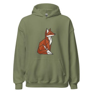 Geometric Fox Hoodie | Cozy Wildlife Sweatshirt | Minimalist Animal Art Apparel | Forest Core Aesthetic Pullover