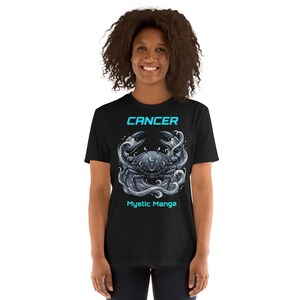 CANCER Zodiac Sign T-Shirt, Mystic Manga Cancer Graphic Tee, Astrology Water Sign Shirt, Celestial Constellation Top, Esoteric Gift