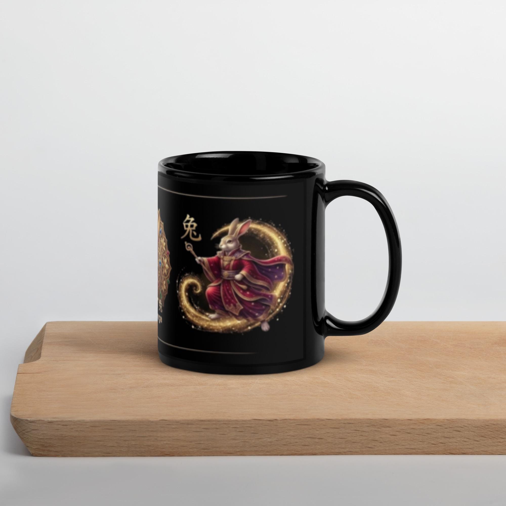 Rabbit 兔 — Chinese Zodiac Mug, Cyberpunk Black