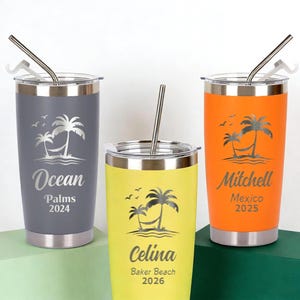 Personalized 20 oz Tumbler, Custom Name Travel Mug, Laser Engraved Tumbler, Stainless Steel water cup, Bridesmaid Tumbler, Insulated Tumbler
