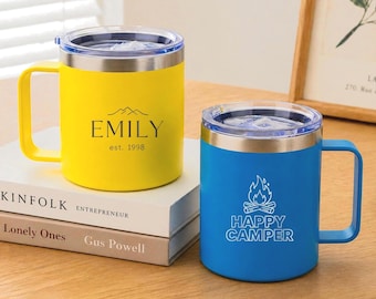 Custom Name Coffee Mug, Laser Engraved Tumbler, Personalized 12 oz Tumbler, Stainless Steel water cup, Bridesmaid cup, Insulated Tumbler