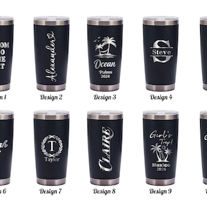 Personalized 20 oz Tumbler, Custom Name Travel Mug, Laser Engraved Tumbler, Stainless Steel water cup, Bridesmaid Tumbler, Insulated Tumbler imagen 6