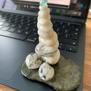 Escultura de piedra zen apilada, decoración para meditación, piedras de río naturales.