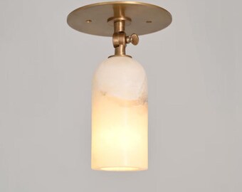 Alabaster Messing Wandleuchte: Moderne Badezimmer Leuchte