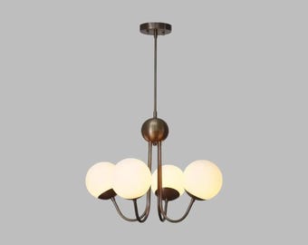 Modern Globe Chandelier Gold Ceiling Light, Minimalist Glass Pendant Luxury Lighting For Dining Room Living Room Bedroom Decor