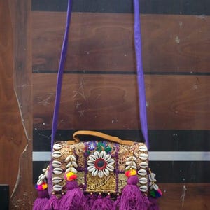 Handmade Banjara Embroidered Shoulder Bag | Boho Ethnic Handbag | Kutch Mirror Work Purse | Cowrie Shell Festival Bag | Artisan Made