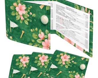 Ensemble de porte-cartes de Mahjong floral de golf | Accessoires de mahjong Green Country Club (cadeau pour les joueurs)