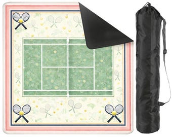 Botanical Tennis Mahjong Mat | Premium Mahjong Mat – Non Slip | American Mahjong Accessories