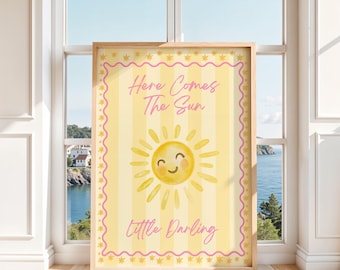 Aquí llega el sol - Lámina decorativa para la habitación del bebé