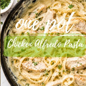 Kyckling Alfredo Pasta i One Pot PDF | Enkelt och krämigt Alfredo Middagsrecept | Direktnedladdning