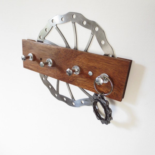 Key Rack , Bicycle Accessories , Recycled Bicycle ,  Reclaimed Wood , Bicycle Jewelry , Upcycled Bicycle