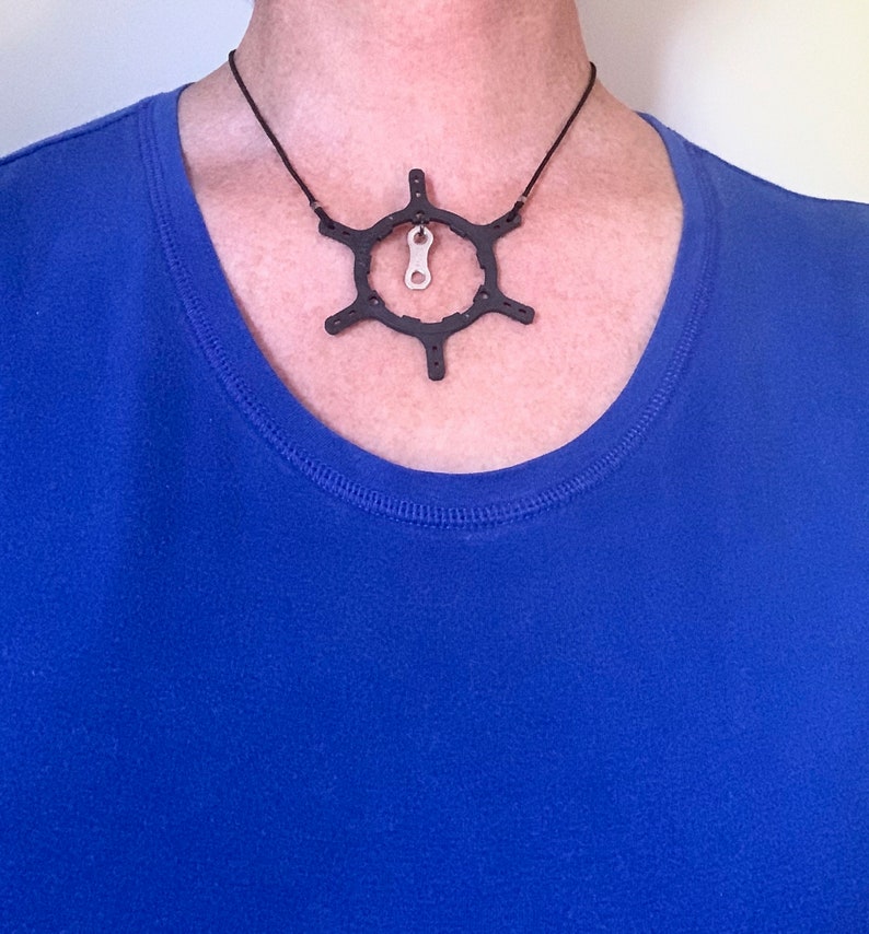 Necklace Made From Recycled Bicycle Gear Spacer and Chain Link Etsy
