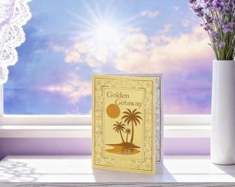 Girls Trip Invitation Template | Golden Tropical Getaway Invite (Digital Download)