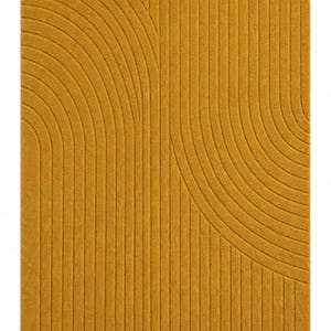 5x8 Ochre Hand Tufted Wool Rug, Mustard Mid Century Modern Arch Area Rug