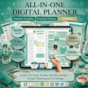 OneNote Planner 2026-2027 | Colorful Hyperlinked Daily Weekly Monthly Organizer