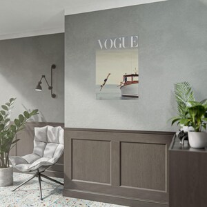 Vogue Cover Print | Summer Dive, Yacht Scene, Fashion Wall Art image 5