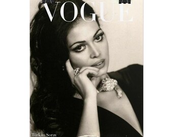 Vintage Vogue Cover Print: Türkan Soray Portrait Poster