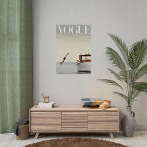 Vogue Cover Print | Summer Dive, Yacht Scene, Fashion Wall Art image 4