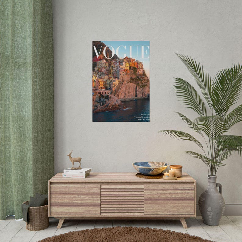 Vogue Magazine Cover Print: Cinque Terre Coastal Village Scene (August 1916) image 4