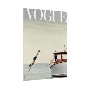 Vogue Cover Print | Summer Dive, Yacht Scene, Fashion Wall Art image 8