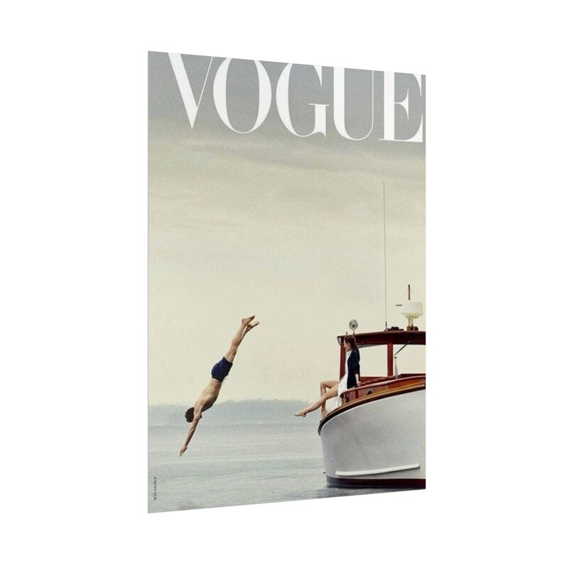 Vogue Cover Print | Summer Dive, Yacht Scene, Fashion Wall Art image 8