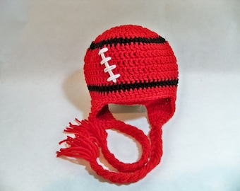Crocheted baby football beanie Univ of Utah Any college team, any size, any color