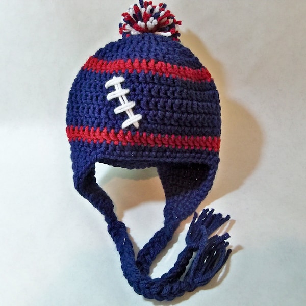 Crocheted baby football beanie Any team color