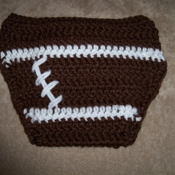 Crocheted baby Football Diaper Cover Any Team Any Color Combination