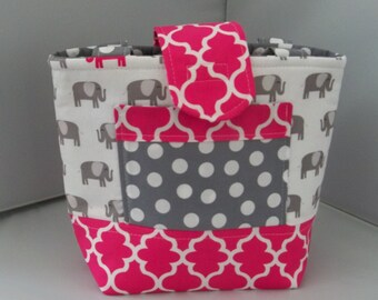 Girls Scripture Bag  Tote  Bible  Book of Mormon Elephant Polka dot Bag