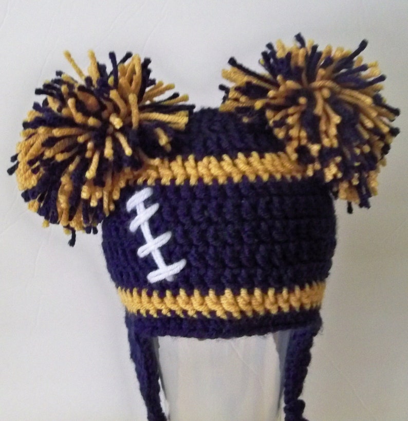 Crocheted baby girl football cheerleader beanie Any Team Any Color Combination Cute photo prop image 4