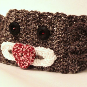 Crocheted Sock Monkey Headband