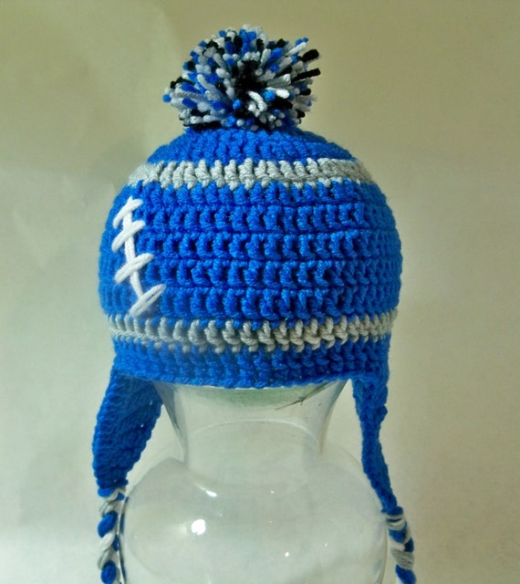 Crocheted baby toddler football beanie Any team any size Etsy