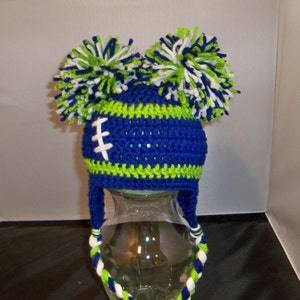 Crocheted baby girl football cheerleader beanie Any Team Any Color Combination Cute photo prop image 2