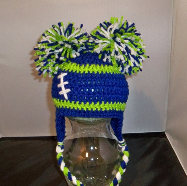 Crocheted baby girl football cheerleader beanie Any Team Any Color Combination Cute photo prop image 2