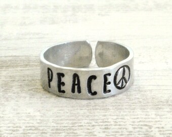 Peace adjustable ring