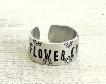 Flower Child printed adjustable ring