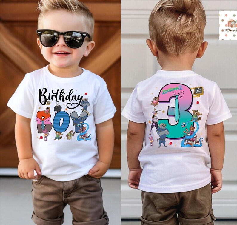 Disneyland Zootopia Birthday Shirt, Custom Birthday Tshirt, Zootopia Family Matching Birthday Party Shirt, Birthday Boy Girl Tee image 3