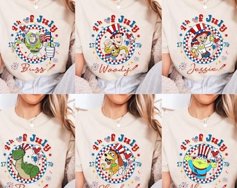 Disneyland Freedom Patriotic Happy 4th Of July Shirt, Custom All Toy Story Character, 250th Anniversary Shirt, Independence Day Tee