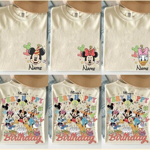 Custom Very Happy Birthday Disneyland Crew Shirt, All Disneyland Character Personalization Disney Birthday Girl Boy Tee,Birthday Party Shirt image 2