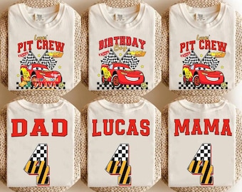 Disneyland Cars Birthday Shirt, Custom Lightning McQueen Birthday Boy Shirt, Pixar Pit Crew Family Matching Shirt, Racing Car Birthday Trip