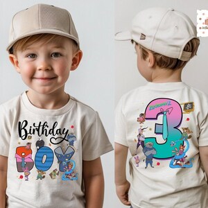 Disneyland Zootopia Birthday Shirt, Custom Birthday Tshirt, Zootopia Family Matching Birthday Party Shirt, Birthday Boy Girl Tee image 2