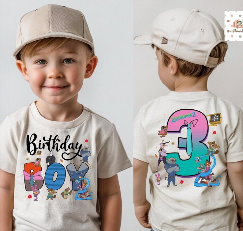 Disneyland Zootopia Birthday Shirt, Custom Birthday Tshirt, Zootopia Family Matching Birthday Party Shirt, Birthday Boy Girl Tee image 2