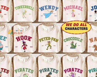 Retro Never Grow Up Disneyland Peter Pan Shirt, Peter Pan Tinker Bell Wendy John Michael Flight to Neverland Shirt, Flight Ride Family Trip