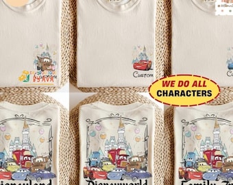Custom Name Disneyland Cars Family Matching Shirts, Retro Disneyland Trip 2026 Shirt, Disneyland Family Vacation Shirts, Birthday Party Gift