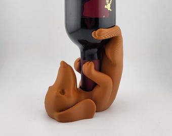 Soporte para botellas de vino con forma de perro salchicha, regalo divertido para amantes de los perros salchicha, decoración de bar con forma de perro salchicha, regalo para amantes de los perros salchicha, lindo botellero con forma de animal.