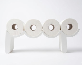 Funny "POOP" Toilet Paper Holder, Unique Bathroom Storage Shelf, Quirky Restroom Decor, Gag Gift for Housewarming, Minimalist TP Stand