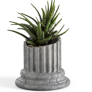 Maceta con forma de columna griega antigua, maceta con forma de pilar romano, decoración de estilo Dark Academia, maceta para suculentas con acabado de mármol, regalo de historia clásica